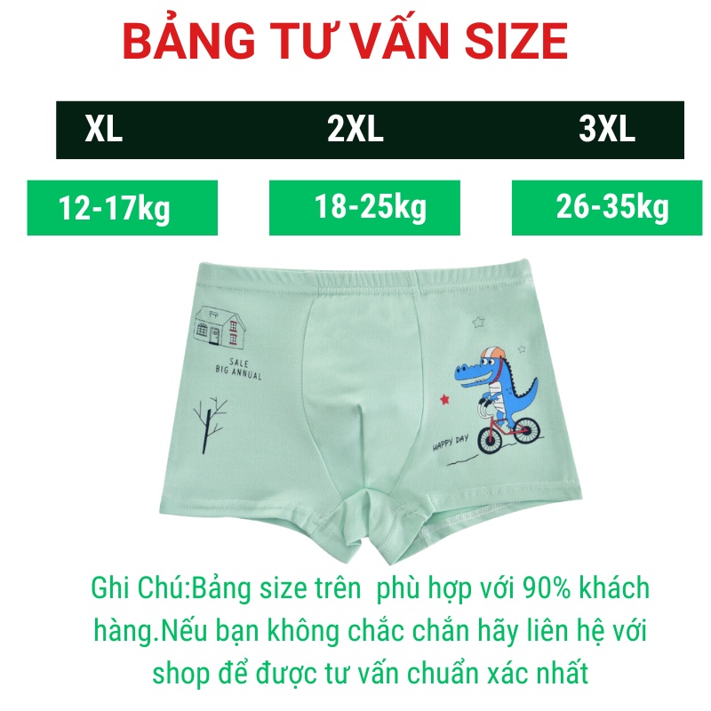 Set 5 quần lót đùi/Quần chip đùi bé trai hoạ tiết hoạt hình  giúp bé thoải mái