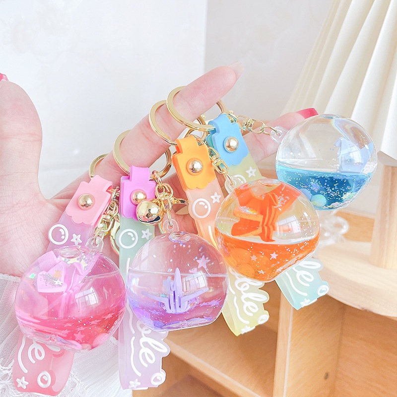 Móc Khóa Kim Tuyến Dầu Hình Chim Hạc Đơn Giản Sáng Tạo Độc Đáo