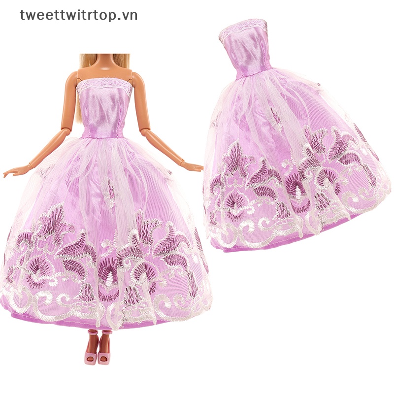 1 Đầm Búp Bê Dài 30cm Phối Ren Thời Trang