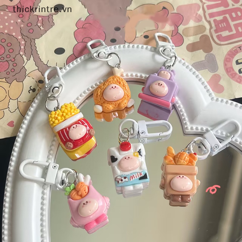Móc Khóa Resin Hình Thức Ăn Hoạt Hình Dễ Thương