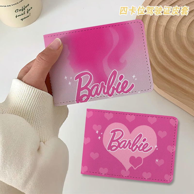 Barbie chủ thẻ màu hồng túi đựng thẻ hoạt hình thẻ xe buýt thẻ ngân hàng thẻ bảo vệ trường hợp học sinh túi
