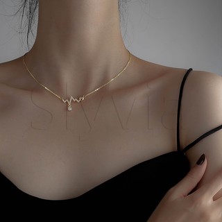 Vòng cổ mặt hình nhịp tim đơn giản cho nữ