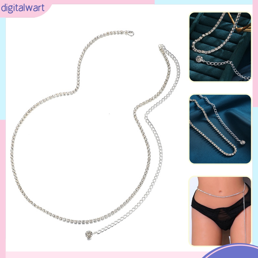 Dây Xích Đeo Hông  Bikini Một Lớp Bằng Kim Loại Đính Đá Kim Cương Nhân Tạo Phong Cách Tối Giản Thích Hợp Đi Biển Mùa Hè