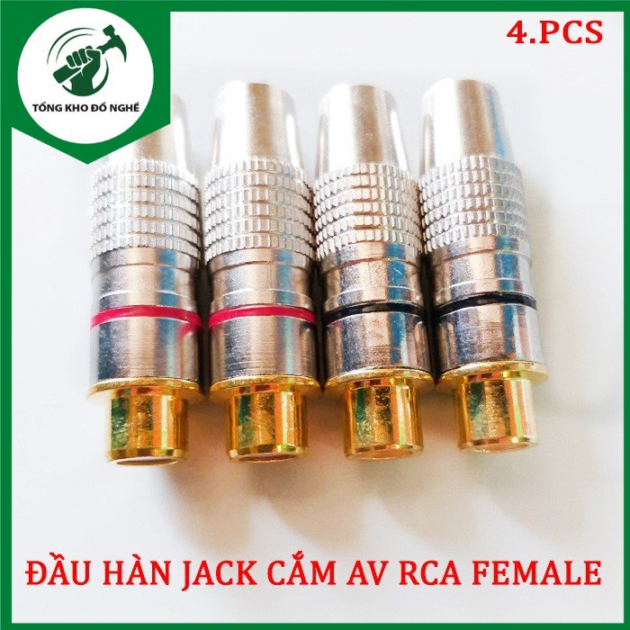 {Theo dõi shop- GIẢM 2%} set 4 Đầu hàn jack cắm AV/RCA cái female _ TKDN