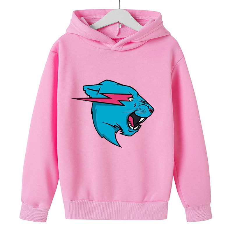 Áo Hoodie Tay Dài In Hình Hoạt Hình Mr Beast Dành Cho Trẻ Em
