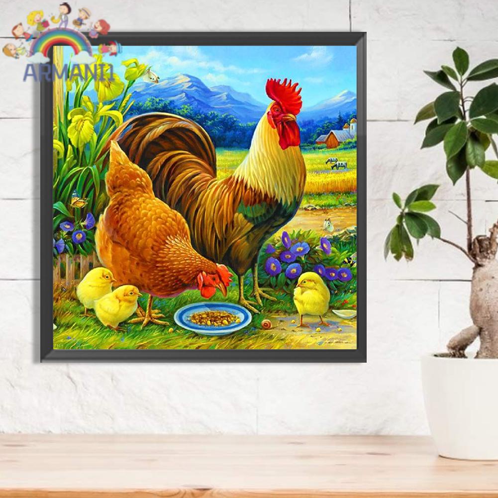 Armani.vn Bộ Tranh Đính Đá 5d diy Hình Gà Trống Để Trang Trí Nhà