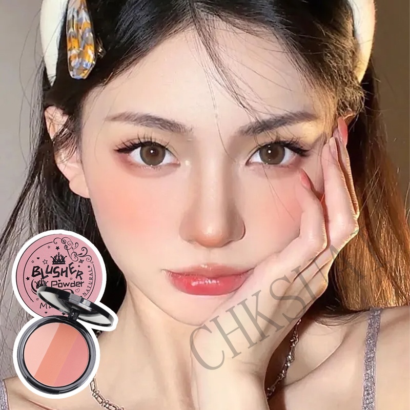 Bảng màu phấn má hồng HUAQING hiệu ứng lì / ánh nhũ