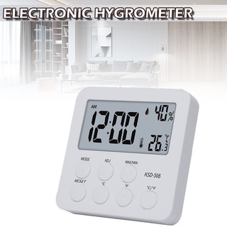 New Digital Display Alarm Clock Home Desktop Electronic Thermometer Hygrometer