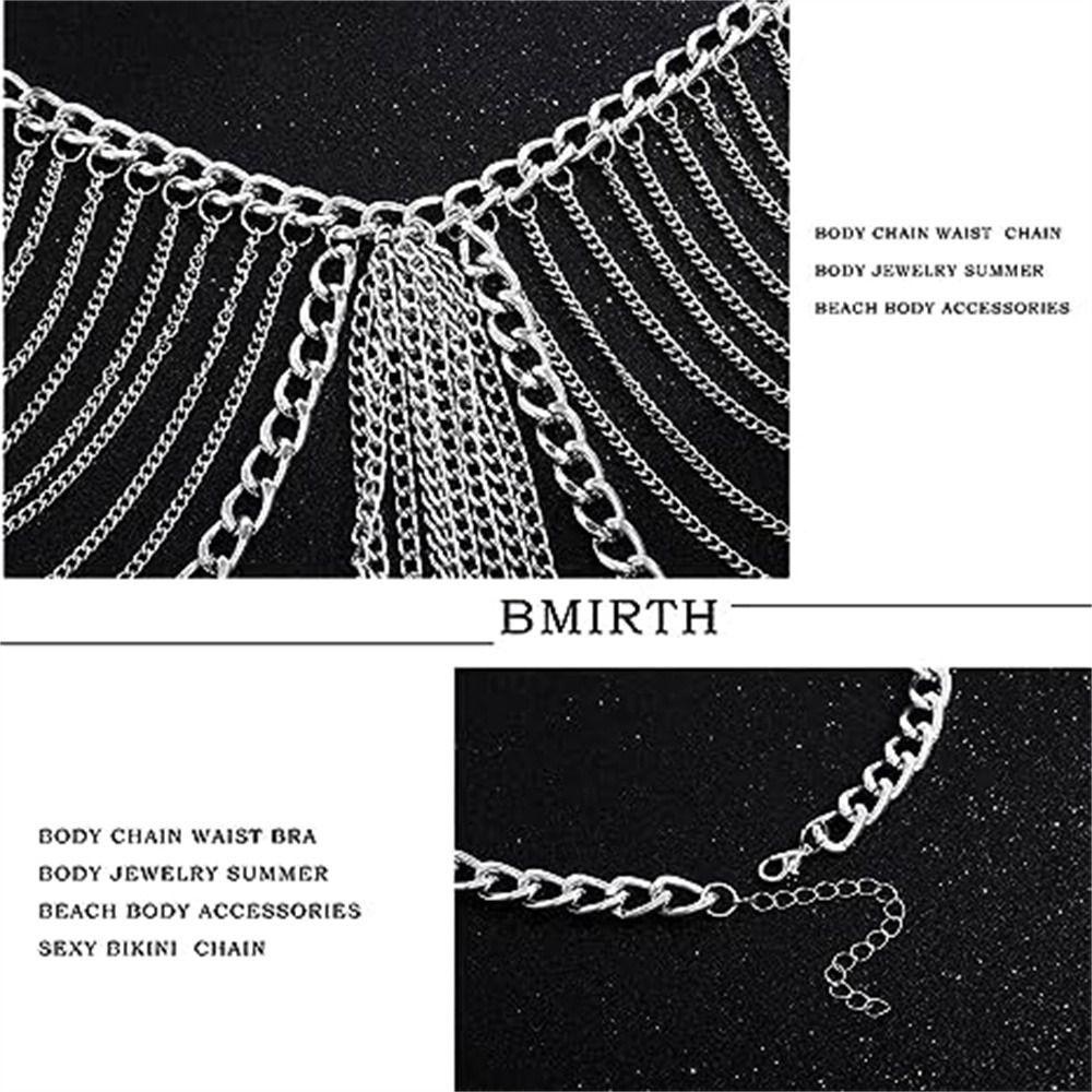 Yveta bra chain, multi-layer alloy tua body chain, fashion sexy long bikini chains woman