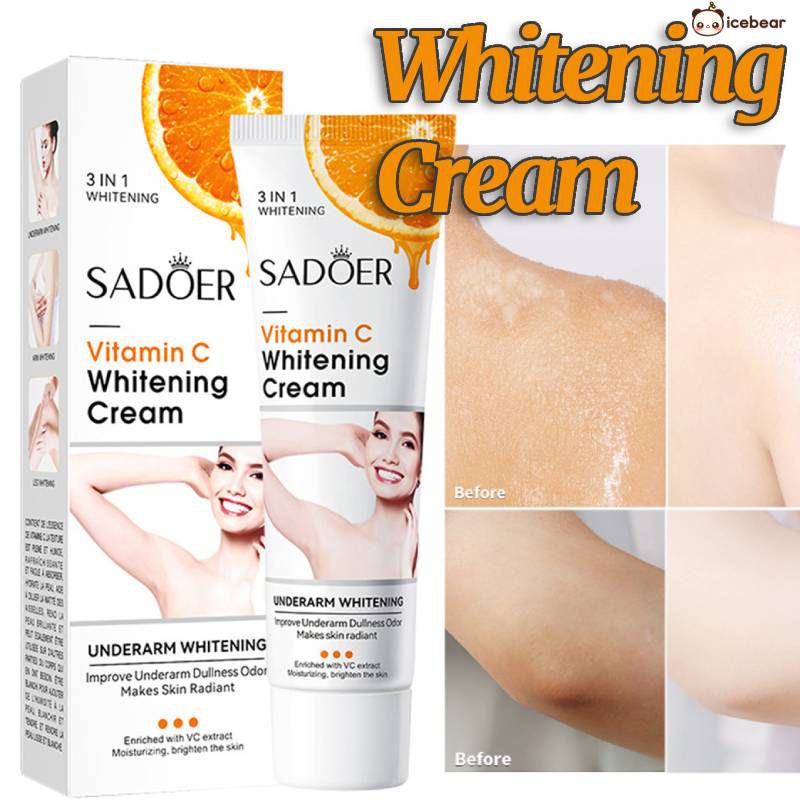 Sadoer Vitamin C Nách Dưỡng Trắng Kem Tẩy Trắng Vùng Riêng Tư Khỏe Mạnh Loại Bỏ Hắc Tố Melanin Đầu Gối Cánh Tay Dưỡng Thể Chăm Sóc Da Produit heby1