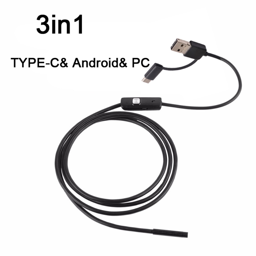 Tích hợp 6 đèn LED Máy dò dây Borescope Camera kiểm tra nội soi dây linh hoạt Camera nội soi mini USB màu đen Camera siêu nhỏ