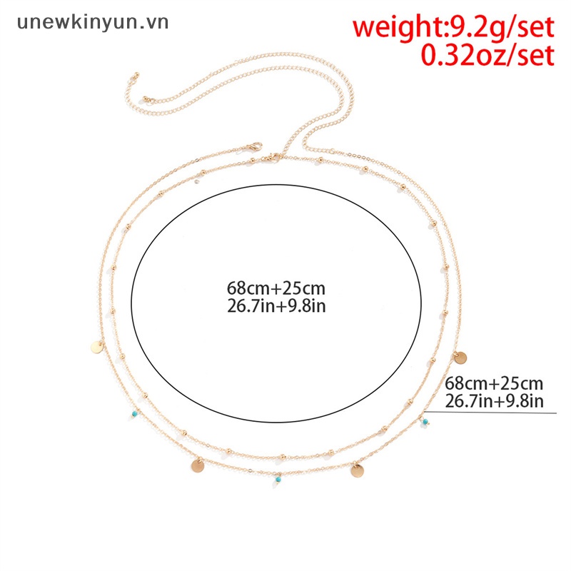 Dây Đeo Hông Nhiều Lớp Đính Hạt Phong Cách Boho Thời Trang Mùa Hè Cho Nữ