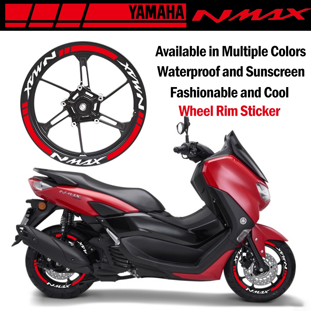 Miếng Dán Phản Quang In Logo Nmax Trang Trí Vành Bánh Xe Mô Tô Yamaha Nmax