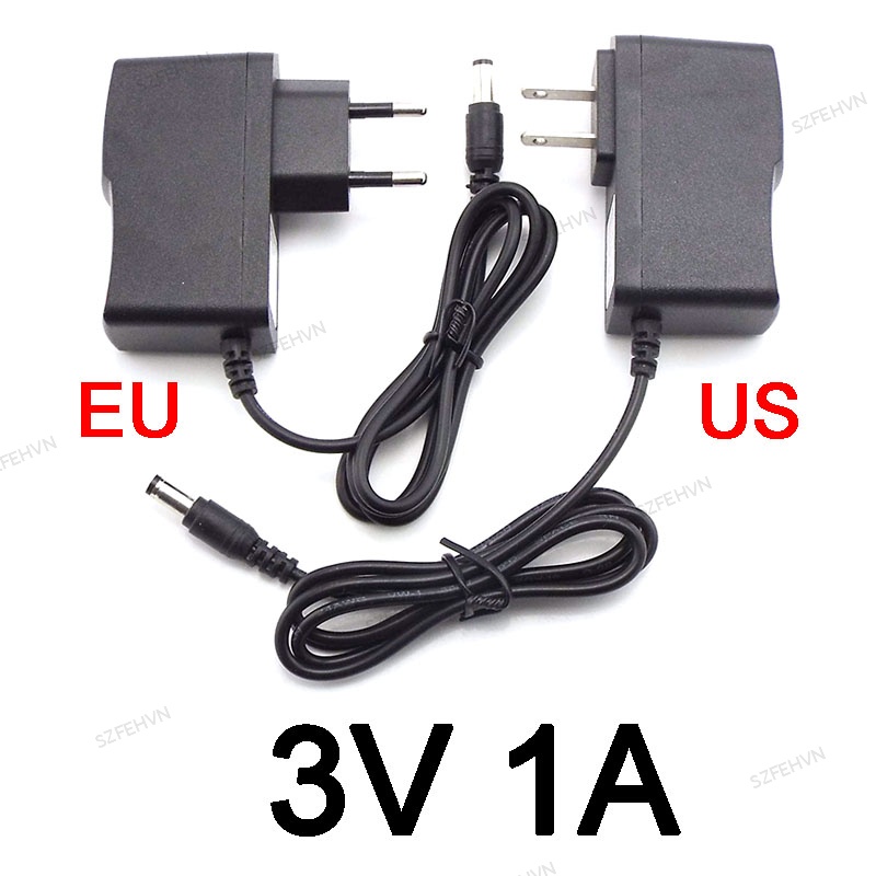 Ac dc 3v 1a 1000ma 100v-240v bộ chuyển đổi nguồn điện bộ sạc biến áp phích cắm bộ chuyển đổi công tắc 5.5mmx2.5mm us / eu plug fvn