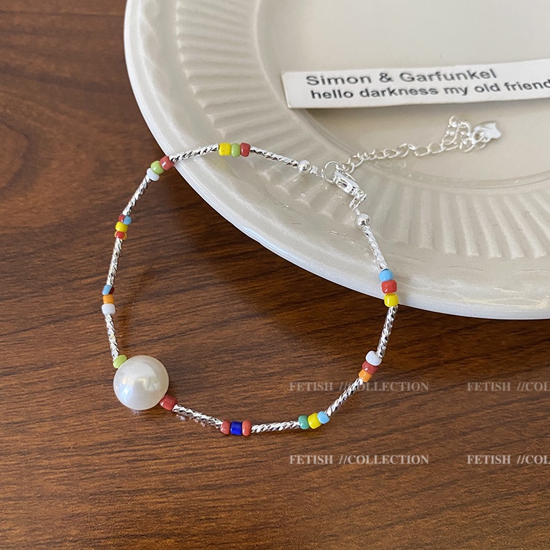 Vòng Tay Chuỗi Hạt Pha Lê Nhiều Màu Hình Trái Tim / Gấu / Đám Mây / Bướm