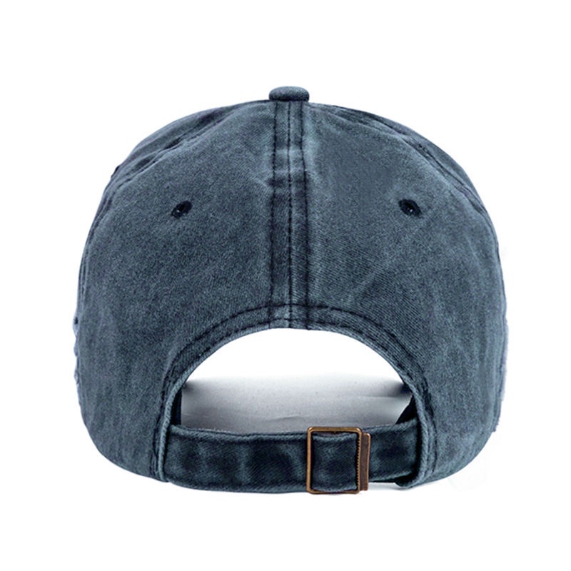 Mũ Lưỡi Trai Denim Thêu Chữ Phong Cách Vintage