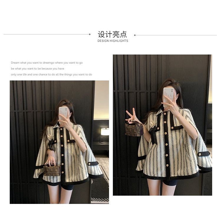 Áo Khoác Phong Cách Niche Celebrity Phối Màu Tương Phản Thời Trang Thu Đông 2022 Mới Cho Nữ