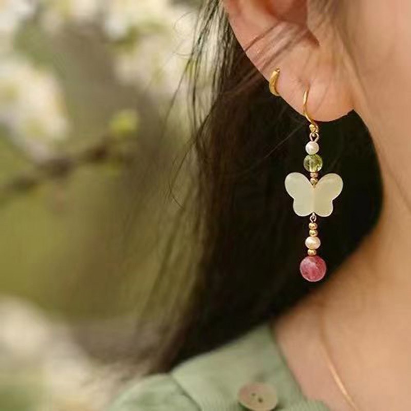 Khuyên Tai Hình Bướm Phong Cách Trung Hoa Cổ Điển Ngọt Ngào Kiểu Mới
