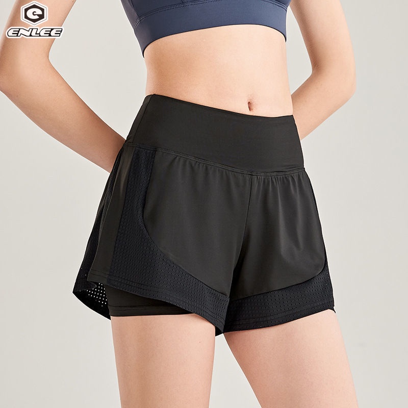 Quần short ENLEE dáng rộng thoáng khí đơn giản thời trang thể thao dành cho nữ
