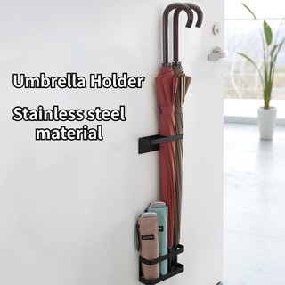 Thép không gỉ treo tường-mounted umbrella storage rack holder stand punch-free umbrella holder shelf at the door umbrella bucket酒店 客房 雨伞 收纳 架 门 后 玄关 置物架 壁挂 架