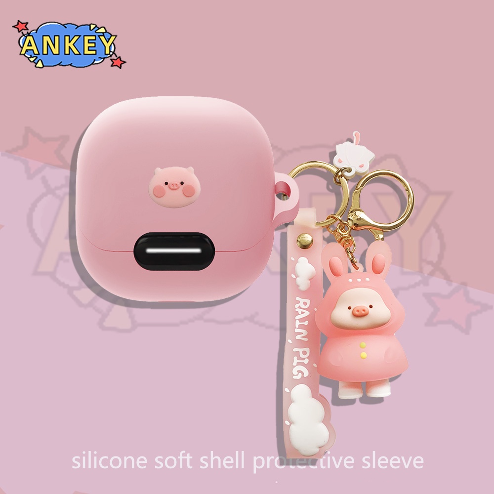Ốp Vỏ Bảo Vệ Hộp Sạc Tai Nghe anker soundcore Lity 4 nc / Lility air 2 pro Bằng Silicon Mềm Hình Chú Heo Dễ Thương