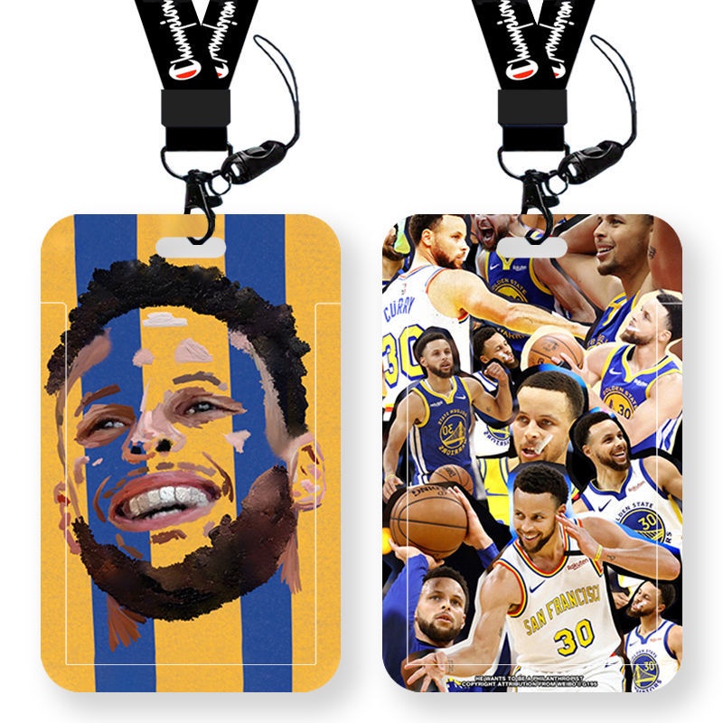 Ví Đựng Thẻ Có Dây Đeo Tùy Chỉnh In Hình Ngôi Sao Curry NBA Cho Học Sinh
