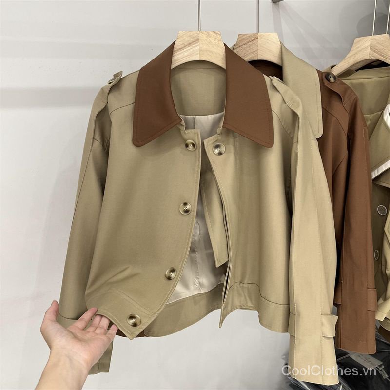 Áo Khoác Dáng Ngắn Thời Trang Mùa Thu Hàn Quốc Dành Cho Nữ