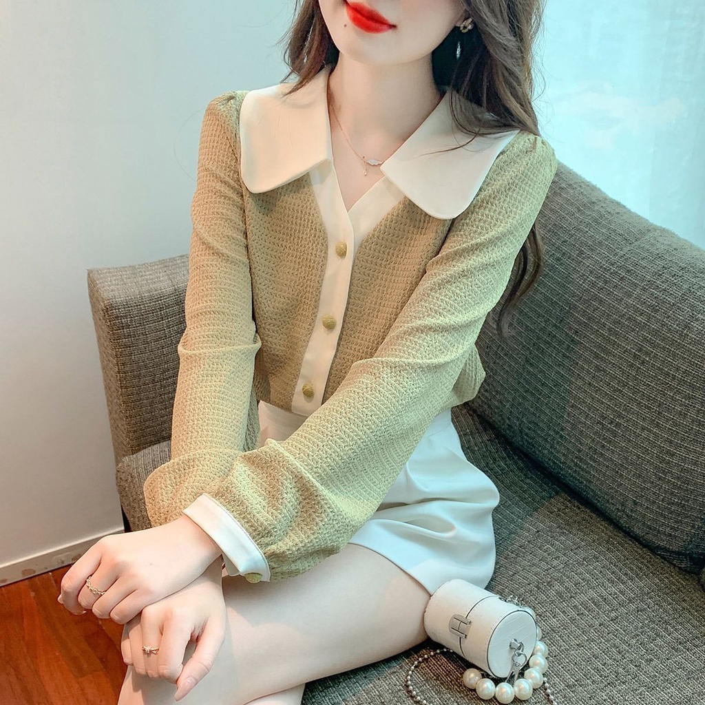 Áo Sơ Mi Chiffon Tay Dài Phong Cách Phương Tây Thời Trang Mùa Thu Cho Nữ