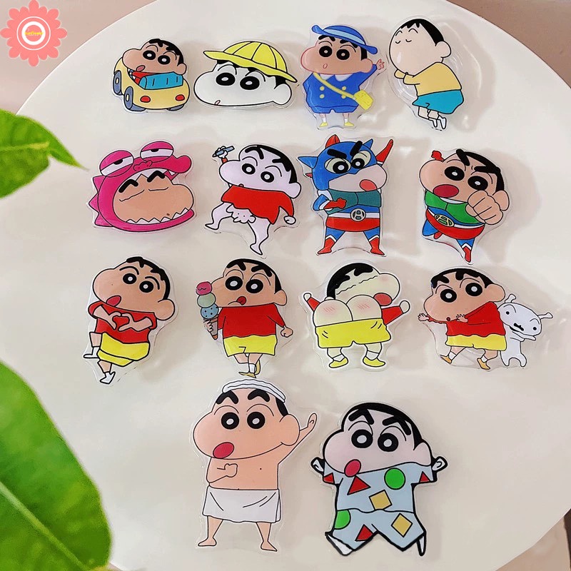Đáng yêu phim hoạt hình vui nhộn anime crayon giá đỡ điện thoại shin-chan giá đỡ có thể gập lại đa năng fing ring hỗ trợ giá đỡ điện thoại