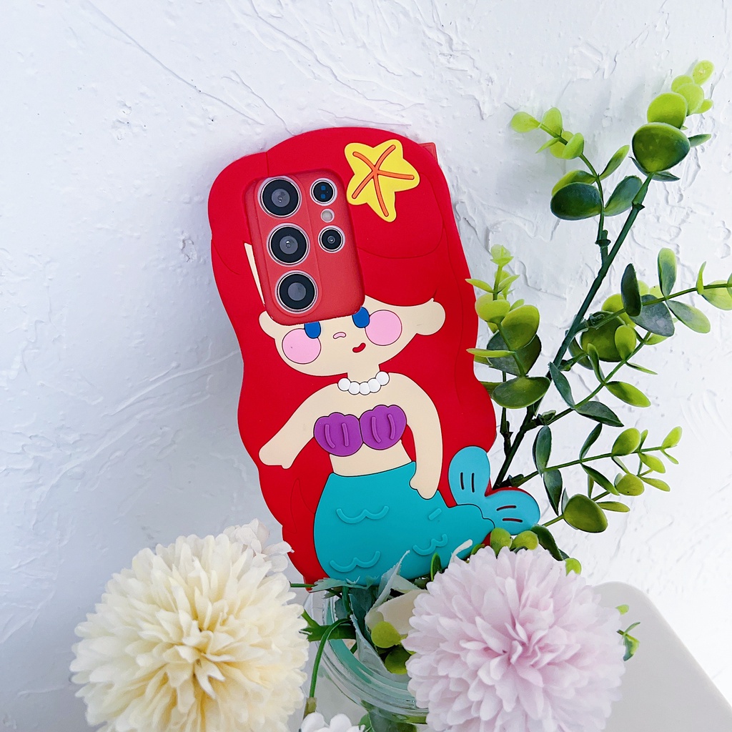 Samsung a14 a23 a72 a50s a30 a33 a53 a54 a13 a12 a22 a42 a52 a20 a71 a82 a20 a41 a73 a32 a21s a10s a51 thiết kế độc đáo thời trang mermaids vỏ điện thoại nắp chống sốc silicon mềm