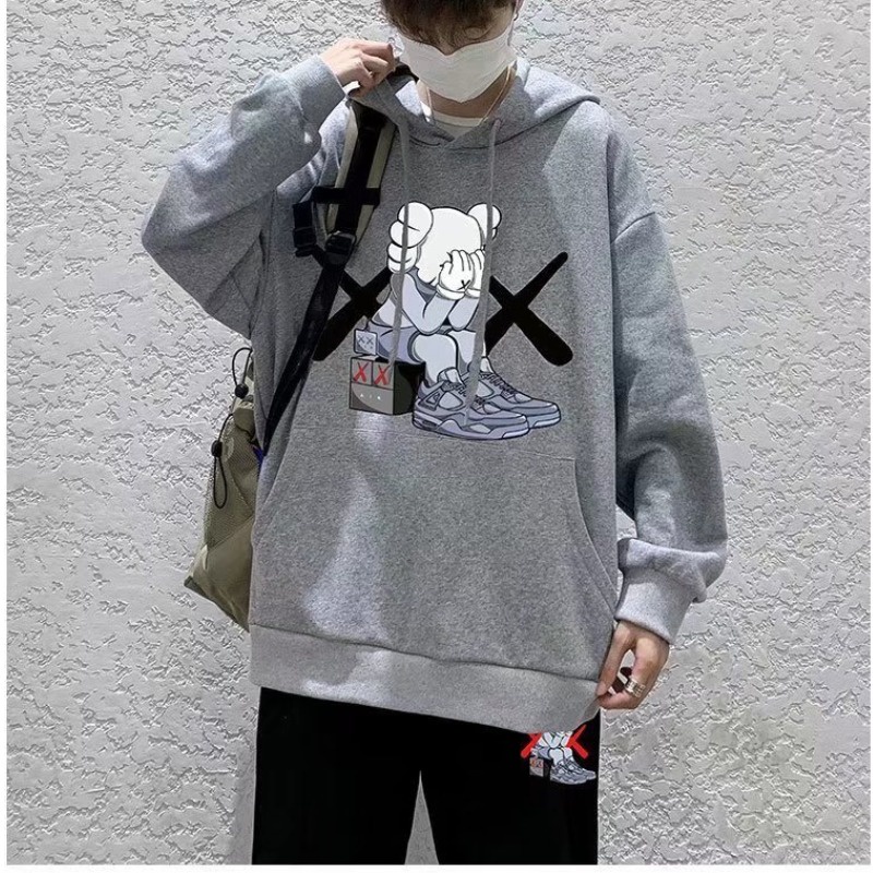 Sesame Street KAWS Bộ sưu tập Hoodies của nam giới Tay áo dài Lỏng lẻo sang trọng Thời trang áo khoác cho các cặp vợ chồng Casual Lỏng lẻo Hoodies Couple Dress
