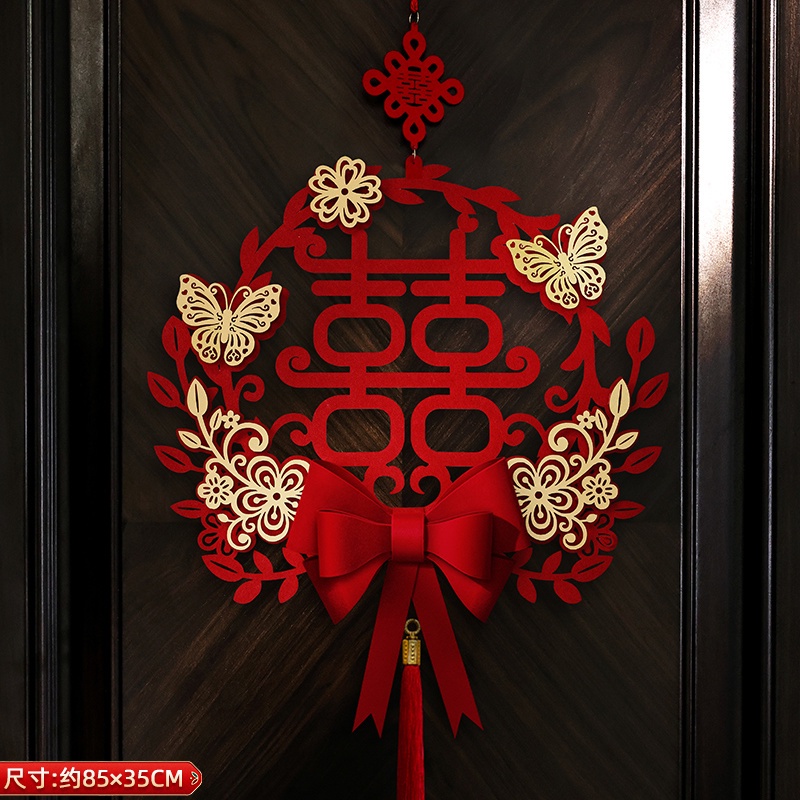 Nhãn Dán Ba Chiều Hình Nhân Vật Hạnh Phúc Trang Trí Cửa Phòng Cưới