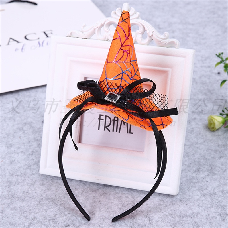 Unisex halloween bowknot phù thủy mũ cài tóc nhiều màu nhựa đàn hồi dây buộc tóc phụ nữ cô gái trang phục đảng cosplay prop headband