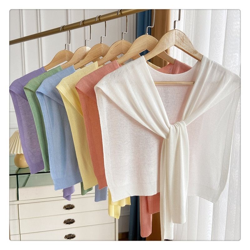 Khăn choàng dệt kim với vai phụ nữ trang trí bên ngoài cổ áo giả bảo vệ cổ mùa xuân khăn choàng ghi lê