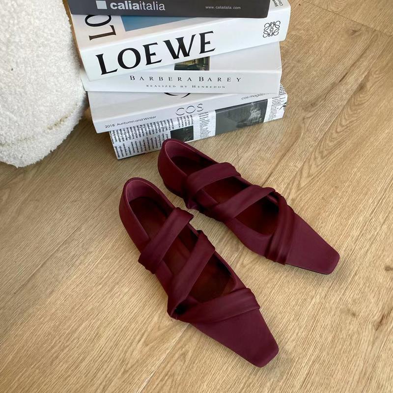 Hong Kong Premium shoes❥Giày Búp Bê Mũi Vuông Thoải Mái Thời Trang Phong Cách Hàn Quốc Cho Nữ