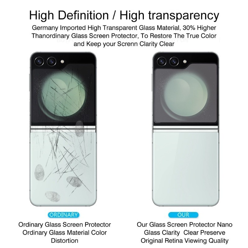 Đối với samsung z flip 5 5g cao cấp kính cường lực siêu mỏng chống nhìn trộm màn hình bên ngoài phim bảo vệ cứng cáp bền bảo vệ màn hình mặt sau