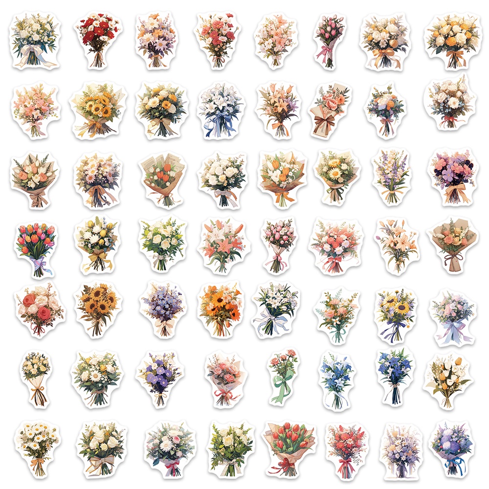 60 cái quảng cáo bó hoa graffiti dán chống thấm nước cho mũ bảo hiểm xe đạp tài khoản tay bút chì hộp đề can lanlanstickersworld