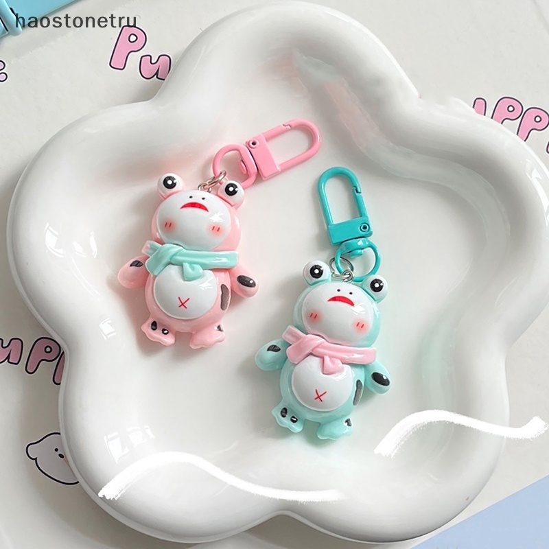 Ru dễ thương phim hoạt hình ếch móc khóa màu kẹo đáng yêu chìa khóa động vật cho bé gái túi mặt dây chuyền ba lô trang trí n