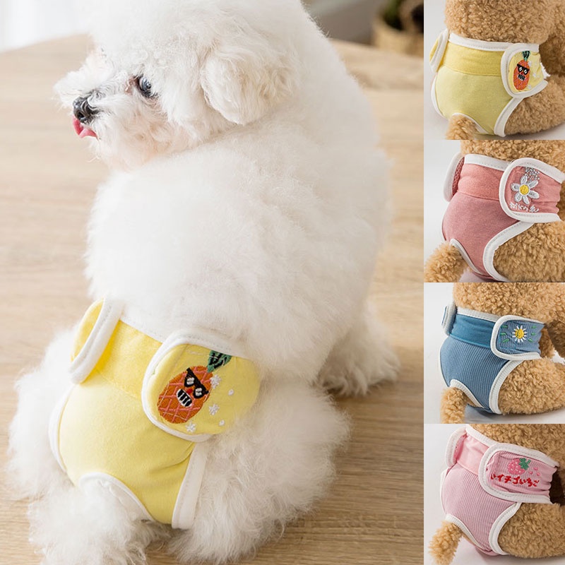 Dogs belly band dog underwear tã quần lót sinh lý cho thú cưng cún con vệ sinh thoáng khí dễ thương an toàn đáng yêu quần áo động vật cotton tái sử dụng