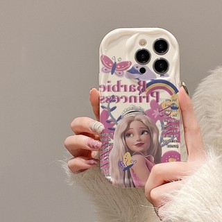 Vỏ bọc công chúa barbie thời trang cho oppo a78 a58 a98 f11 f9 r15 r17 a1k reno 4 6 7 4g 7z 8z 8 pro 8t 5g reno 8t 4g viền kem silicon mềm dễ thương ốp lưng chống sốc