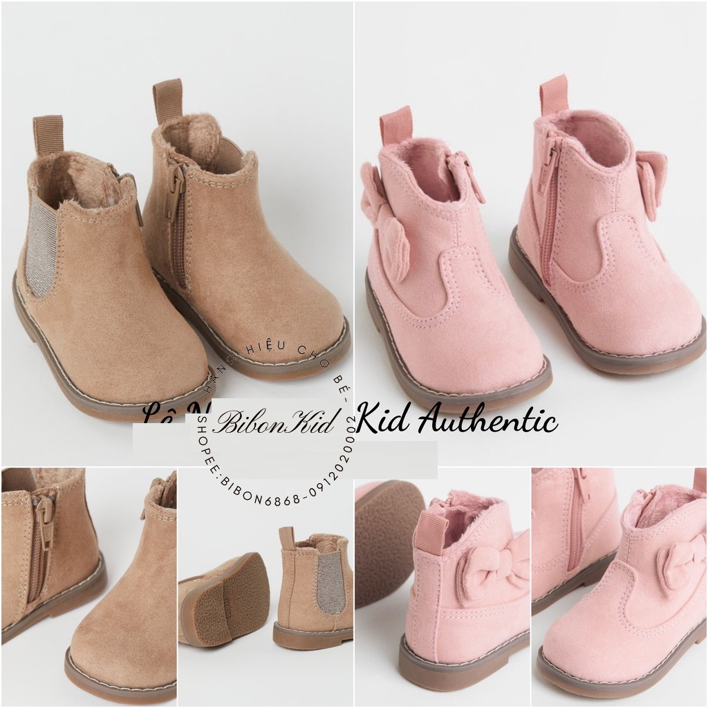 Bốt da lộn lót lông HM US size 18/19, 20/21, 22, 23, 24, 25