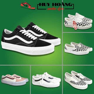 Giày thể thao sneaker nam nữ Vans vault old skool, Vans Fog, Vans caro vải canvas đủ màu đen, trắng Full Box
