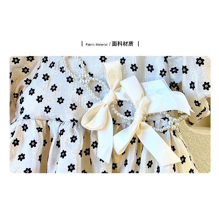 Đầm Công Chúa Mùa Hè 2022 Tay Phồng In Họa Tiết Hoa Phong Cách Hàn Quốc Cho Bé Gái