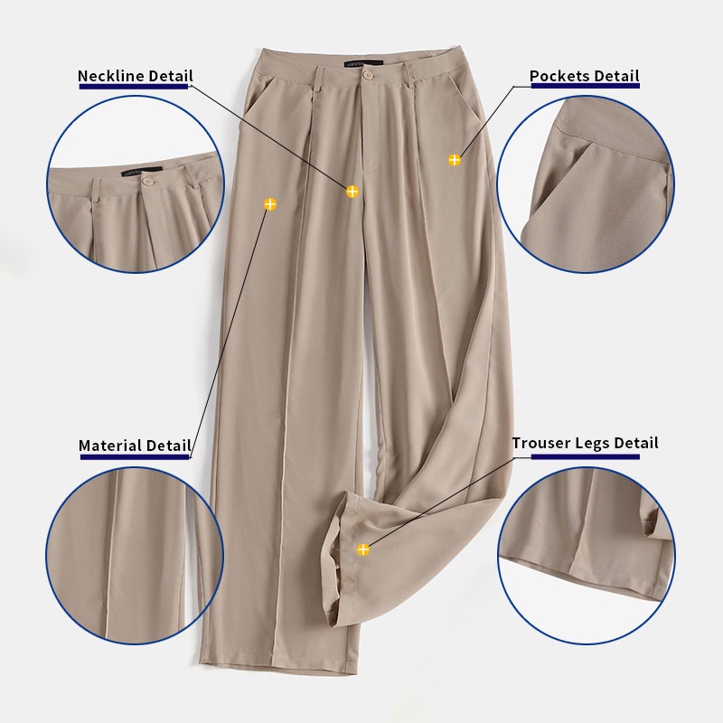 Quần dài ZANZEA màu trơn có túi trước thời trang Hàn Quốc cho nữ