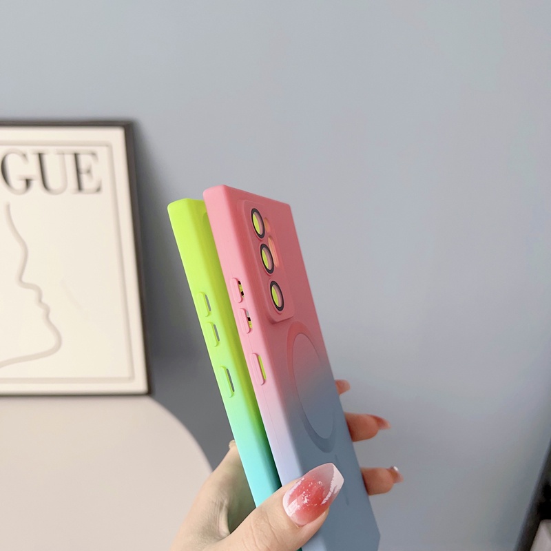 Ốp Điện Thoại Silicone Mềm Có Đế Sạc Nam Châm Cho Samsung Galaxy S23 S22 S21 Plus Ultra Note 20 Ultra