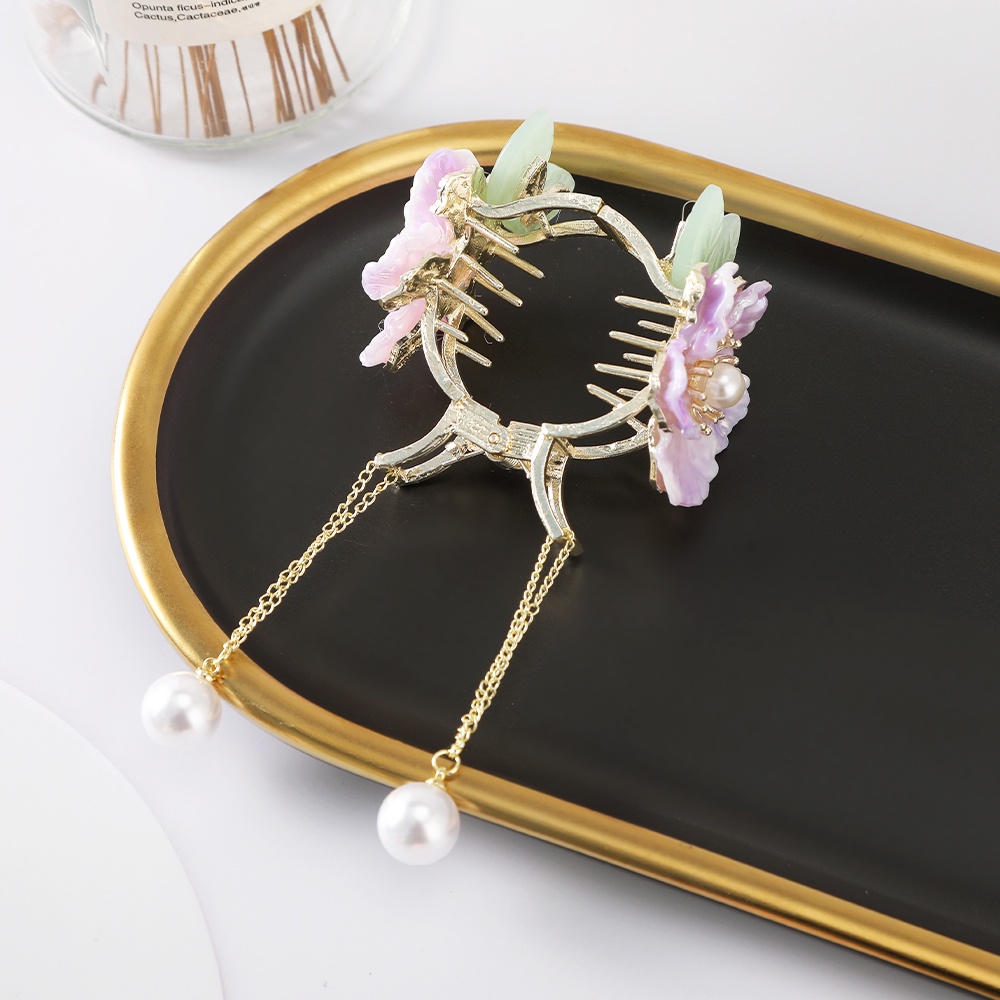 Haimeikang (MớI) Kẹp TóC DạNg Tua Rua ĐíNh NgọC Trai Giả Xinh XắN