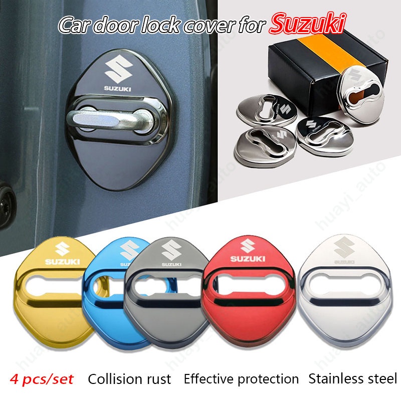 Set 4 Ốp Bảo Vệ Khóa Cửa Xe Hơi Suzuki Carry Ertiga Xl7 Apv Spresso Baleno Jimny Swift Ignis Vitara Sx4 Cross
