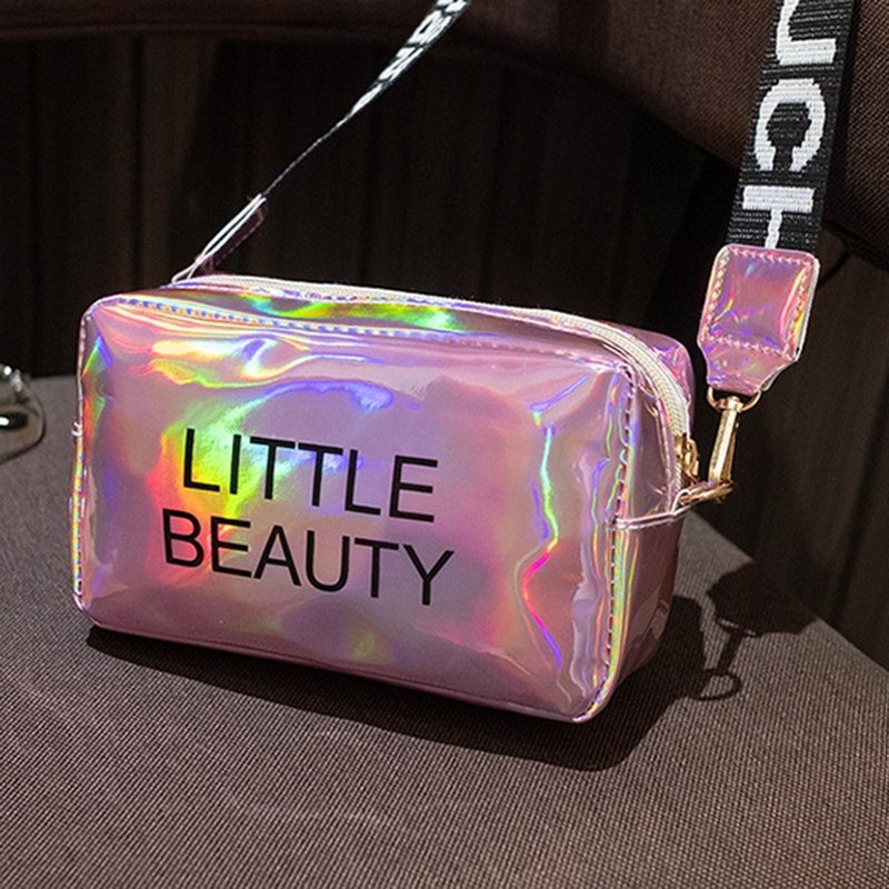Túi Đeo Chéo Vai Bằng Nhựa Pvc Màu Laser Thời Trang Sành Điệu Cho Nữ