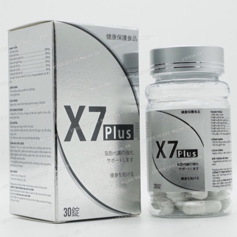 Giảm cân X7 PLUS NGÂN 98 siêu mạnh dành cho cơ địa khó giảm [LT 30ngày]