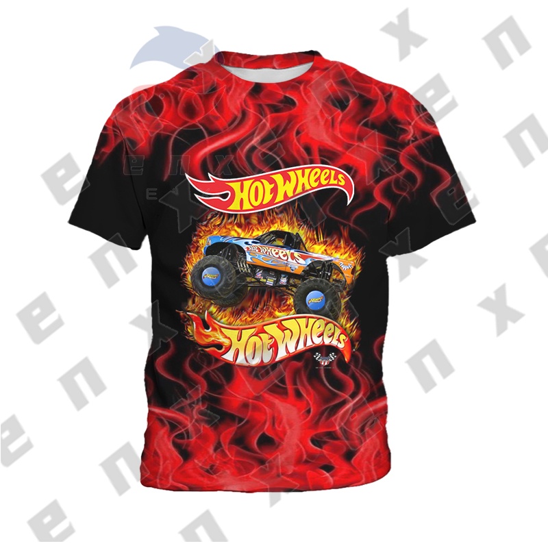 Hot Wheels Áo Thun Sát Nách In Hình Xe Hơi Hoạt Họa Thời Trang Mùa Hè Cho Bé